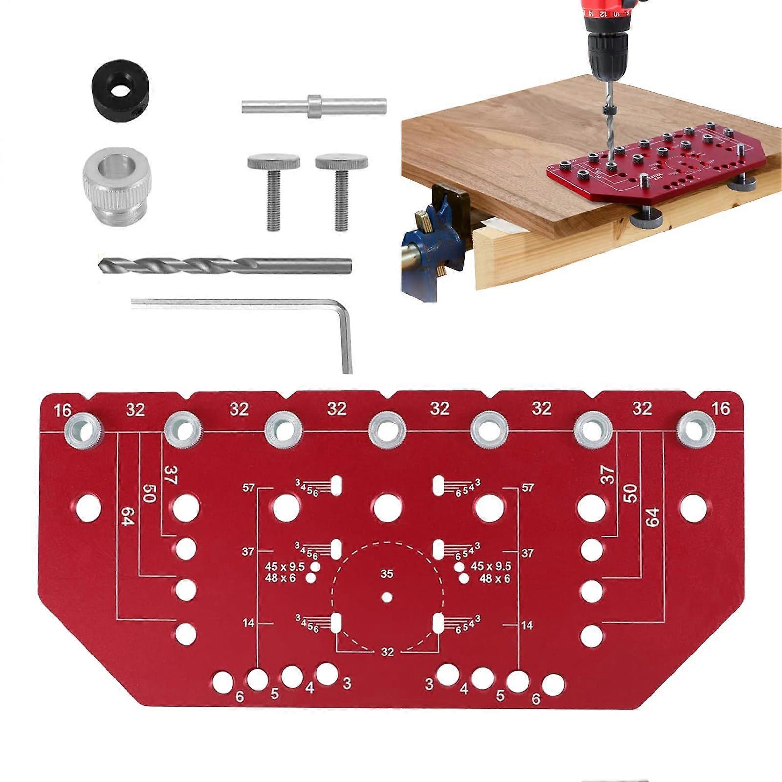 Cabinet Hinge Jig with Precision Alignment and Shelf Pin Drilling Guide for Woodworking