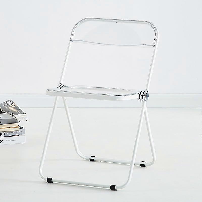 Clear Folding Dining Chair with Durable Chrome Frame, Stackable Acrylic Seat for SpaceSaving Use