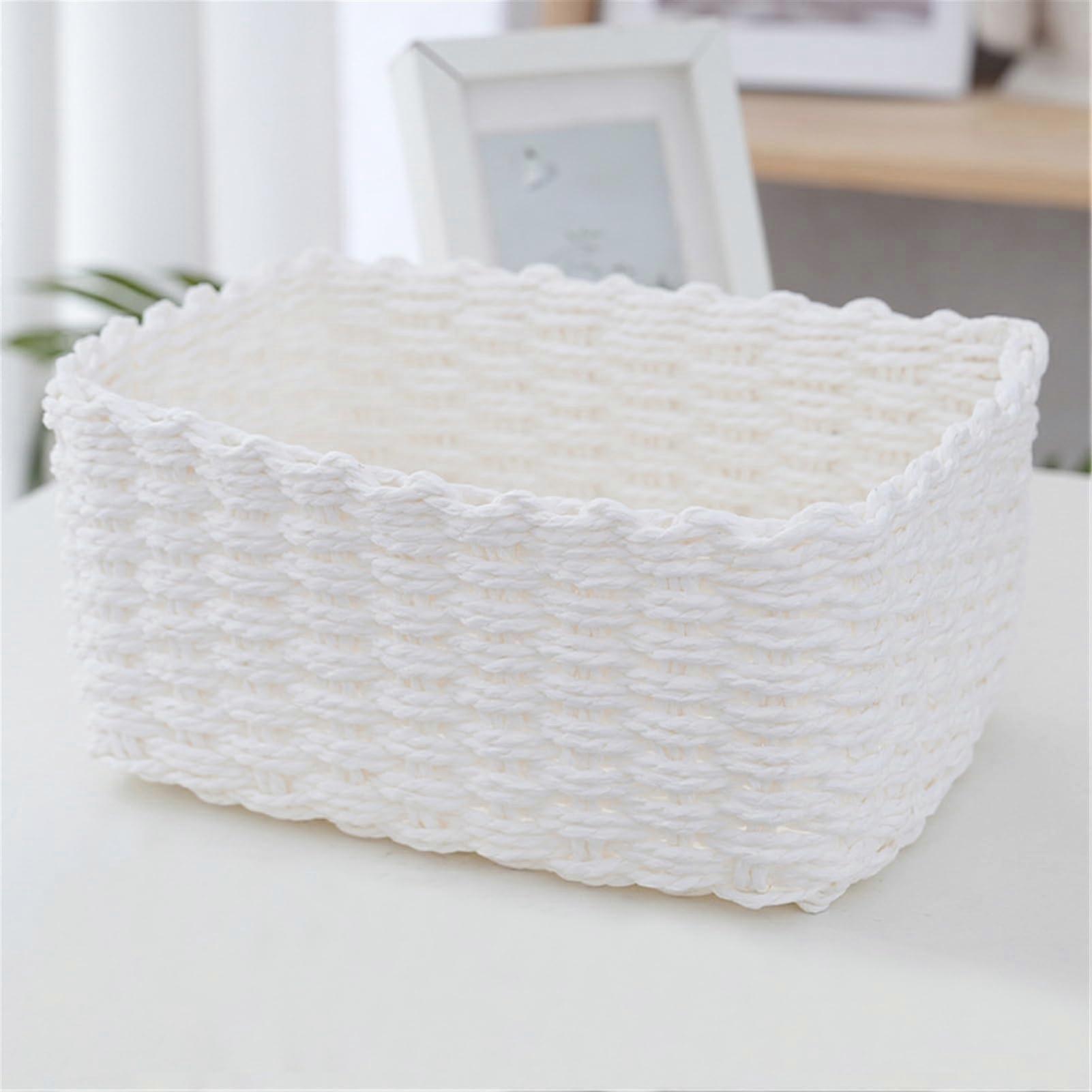 Wicker Storage Basket 3 Pack S M L Stackable Woven Bins with Lining for Bedroom Bathroom