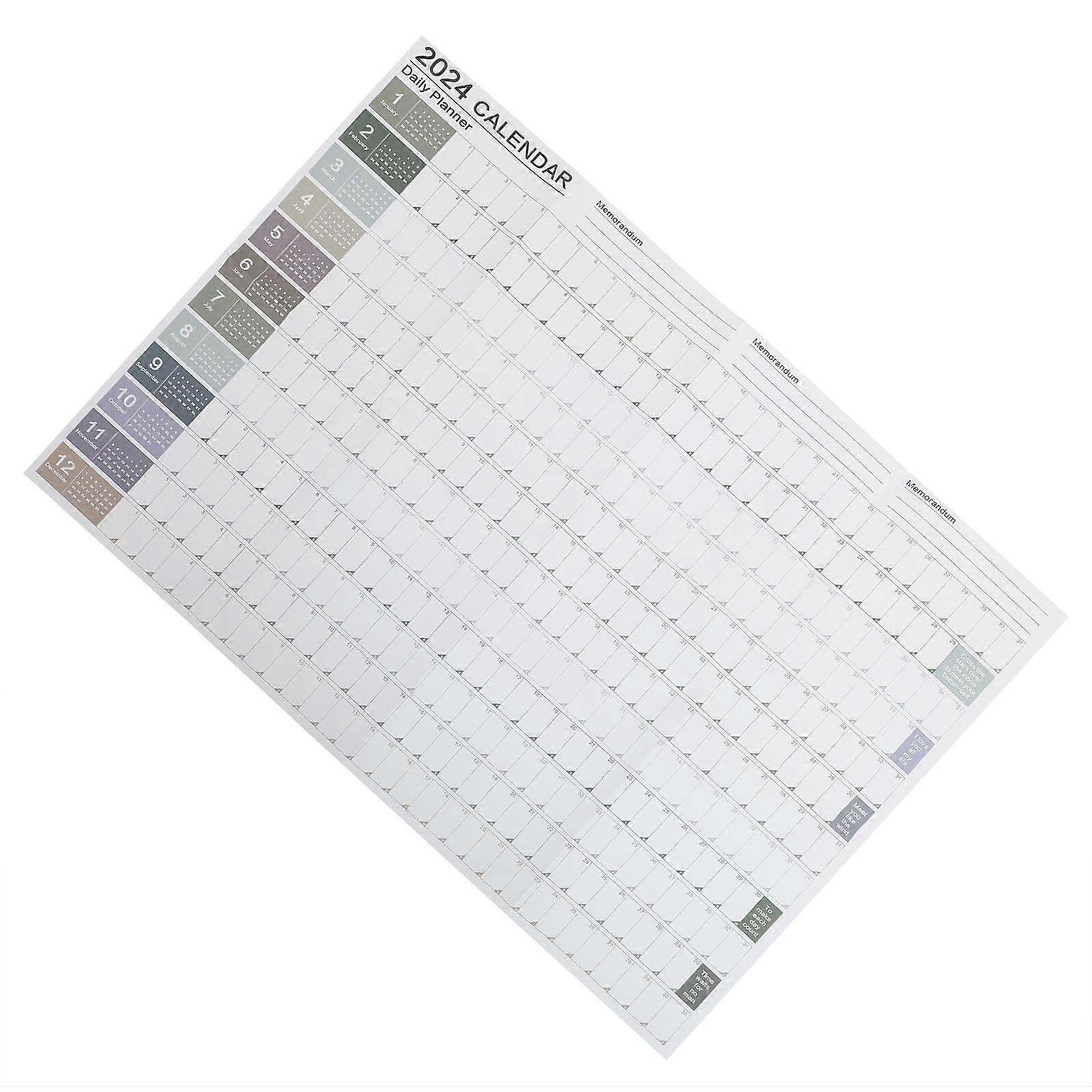 Yearly Planner Wall Calendar Paper Calendar for 4Sets with Assorted Colors