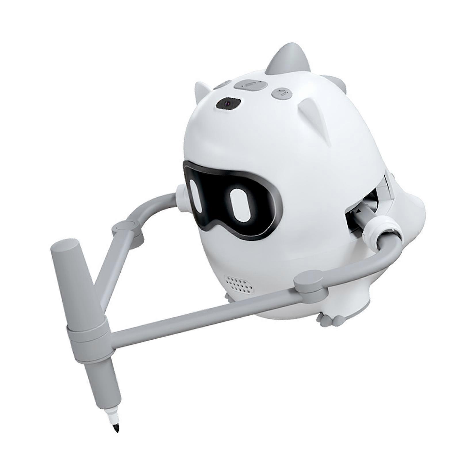 Safe ABS Kids Drawing Robot Device Sketcher Featuring Automatic Recognition Educational Toy For Language Development  White