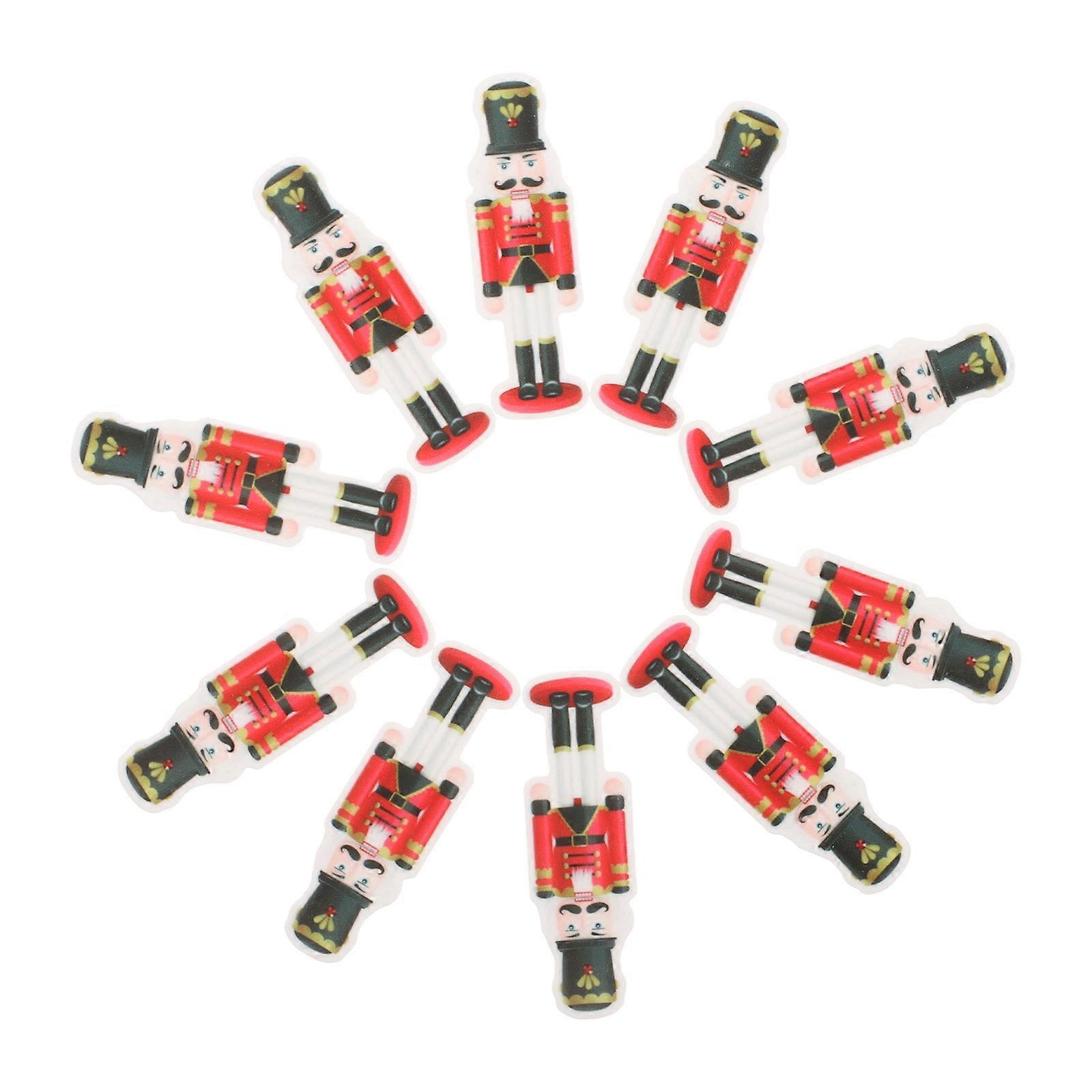 Nutcracker Soldier Fridge Stickers for Decor 10Pcs Resin Icebox Decor