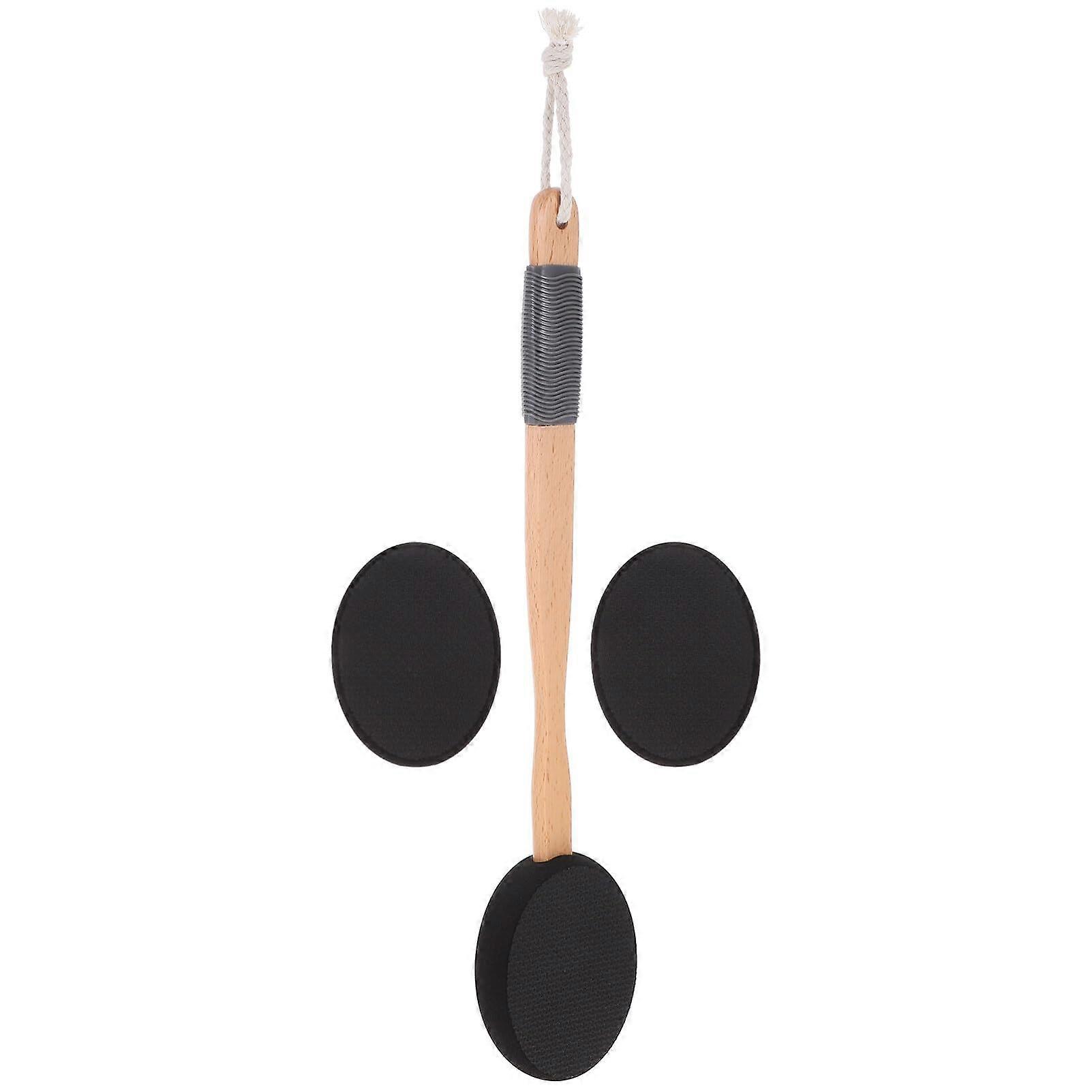 Back Lotion Applicator with Long Curved Handle and Replaceable Soft Pads for Hard to Reach Areas