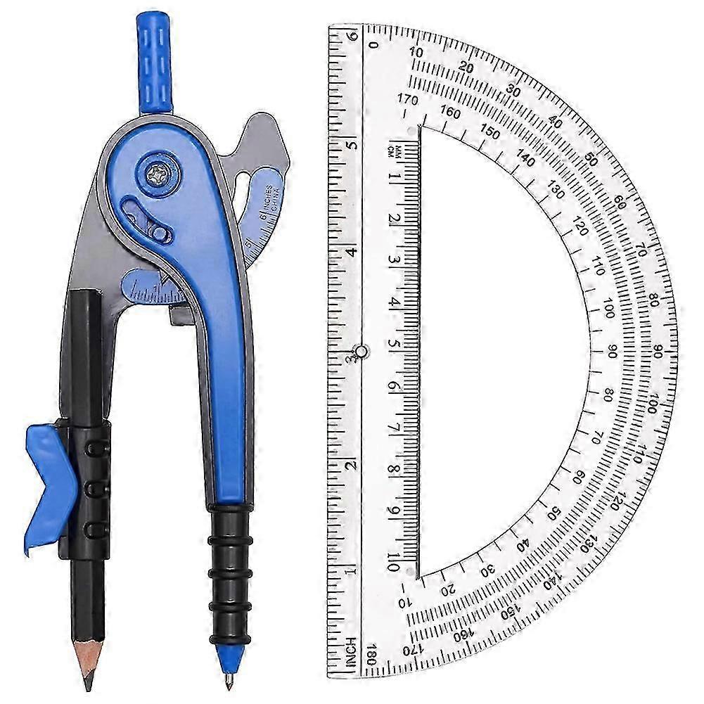 Geometry Kit for Students: Compass & Protractor Set, Essential for Math and Drawing,Random Color