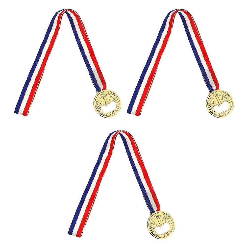 Creative Bottle for Bottle Use 3Pcs Medal Shaped Gold Design