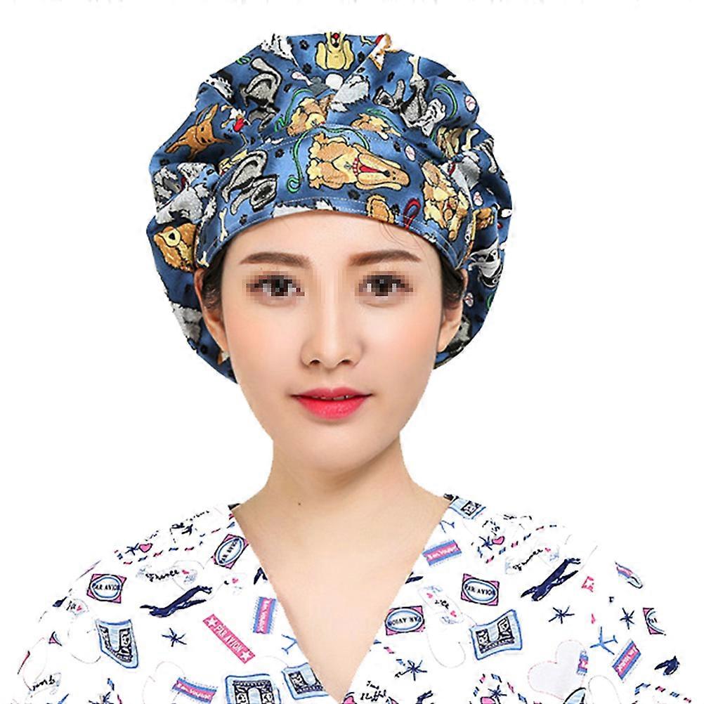 Doctor Hat Creative Printed Design For Nurses And Chefs In Multi Color With Breathable Function 1Pack