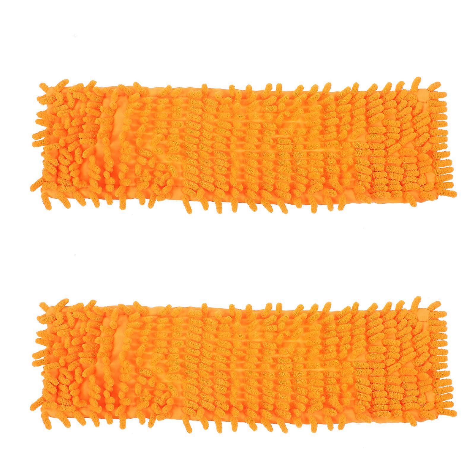 Mop Accessories Flat Mop Head for Home Cleaning 2Pcs Orange Cloth