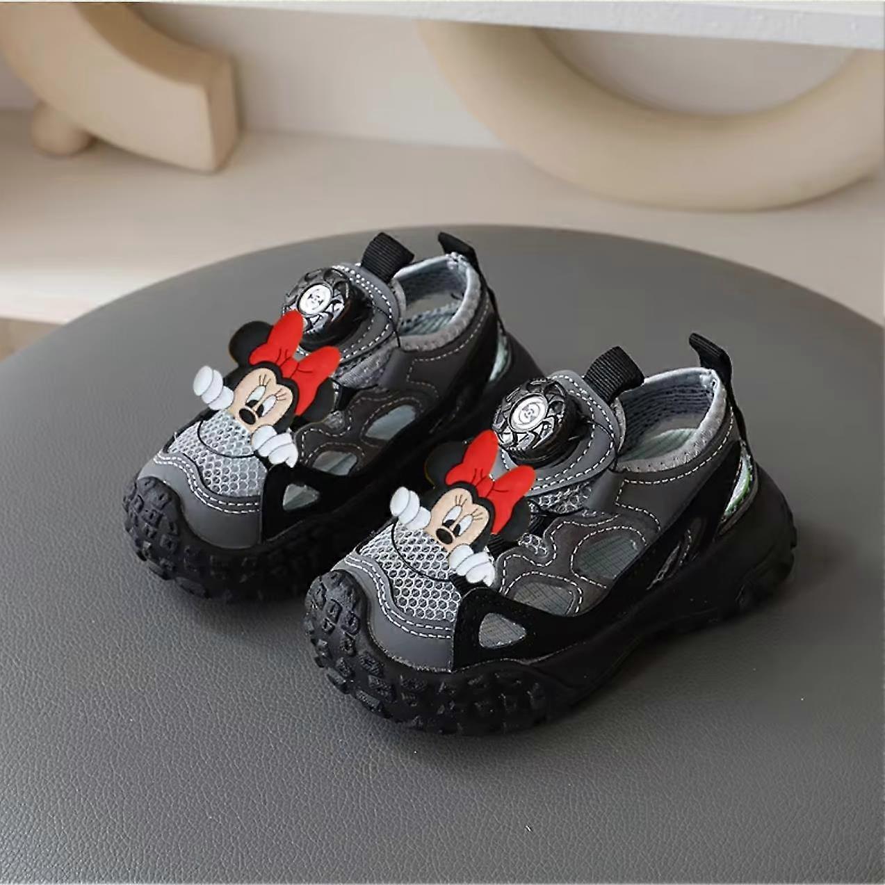 Summer Non-slip Breathable Girl Mesh Sneakers Disney Soft Sole Casual Shoes Mickey Mouse Beach shoes Boy Outdoor Sports Sandals