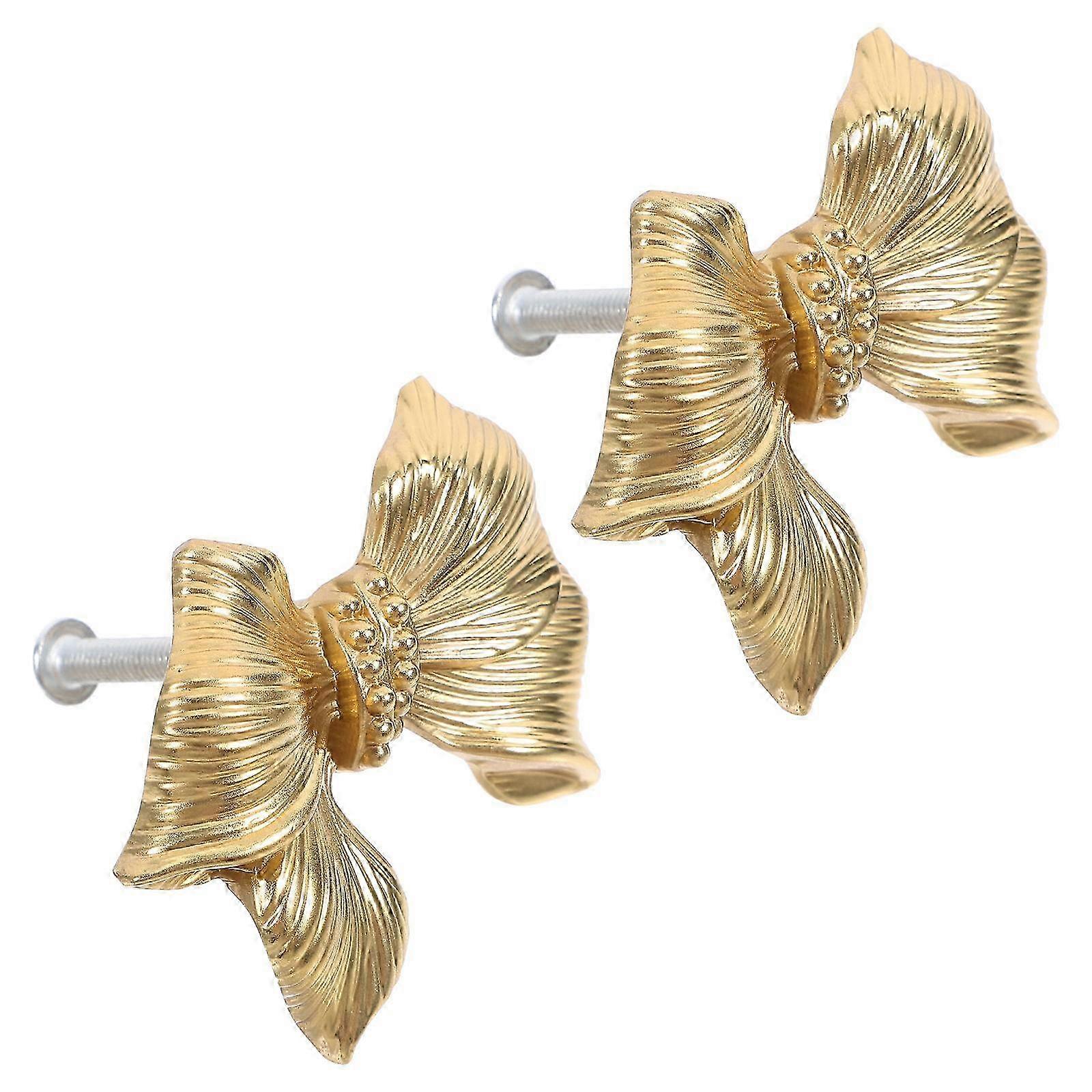2026 Suitable Bow Drawer Knobs Brass Bowknot Handles for 6Sets Closet Cupboard Pulls