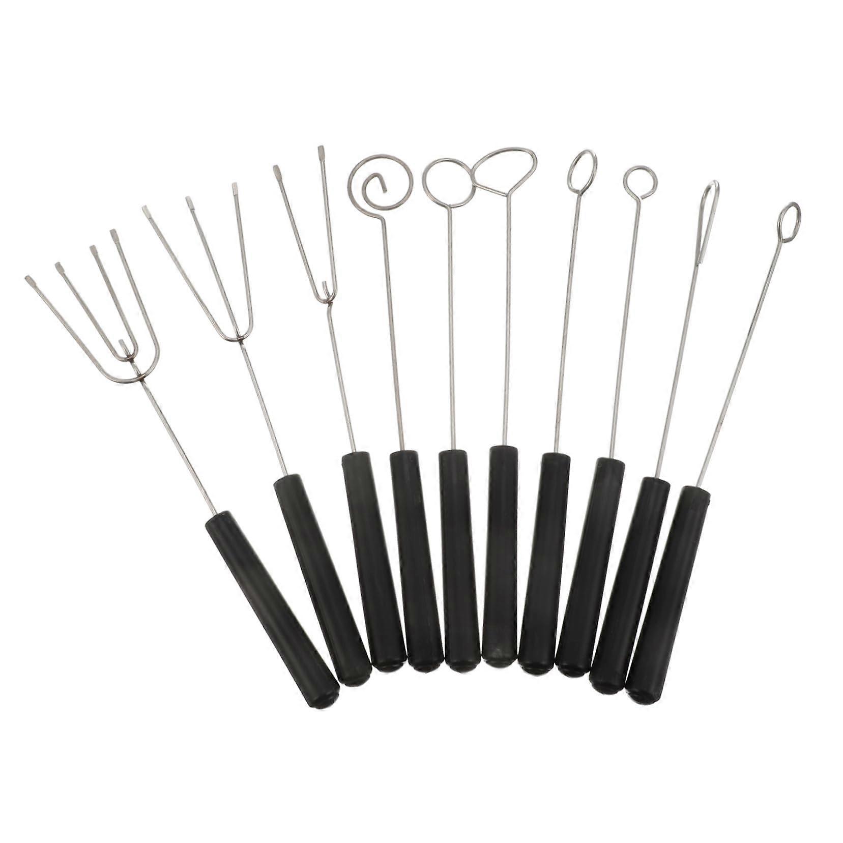 10Piece Chocolate Dipping Fork Set for Cake and Candy with Ergonomic Grip