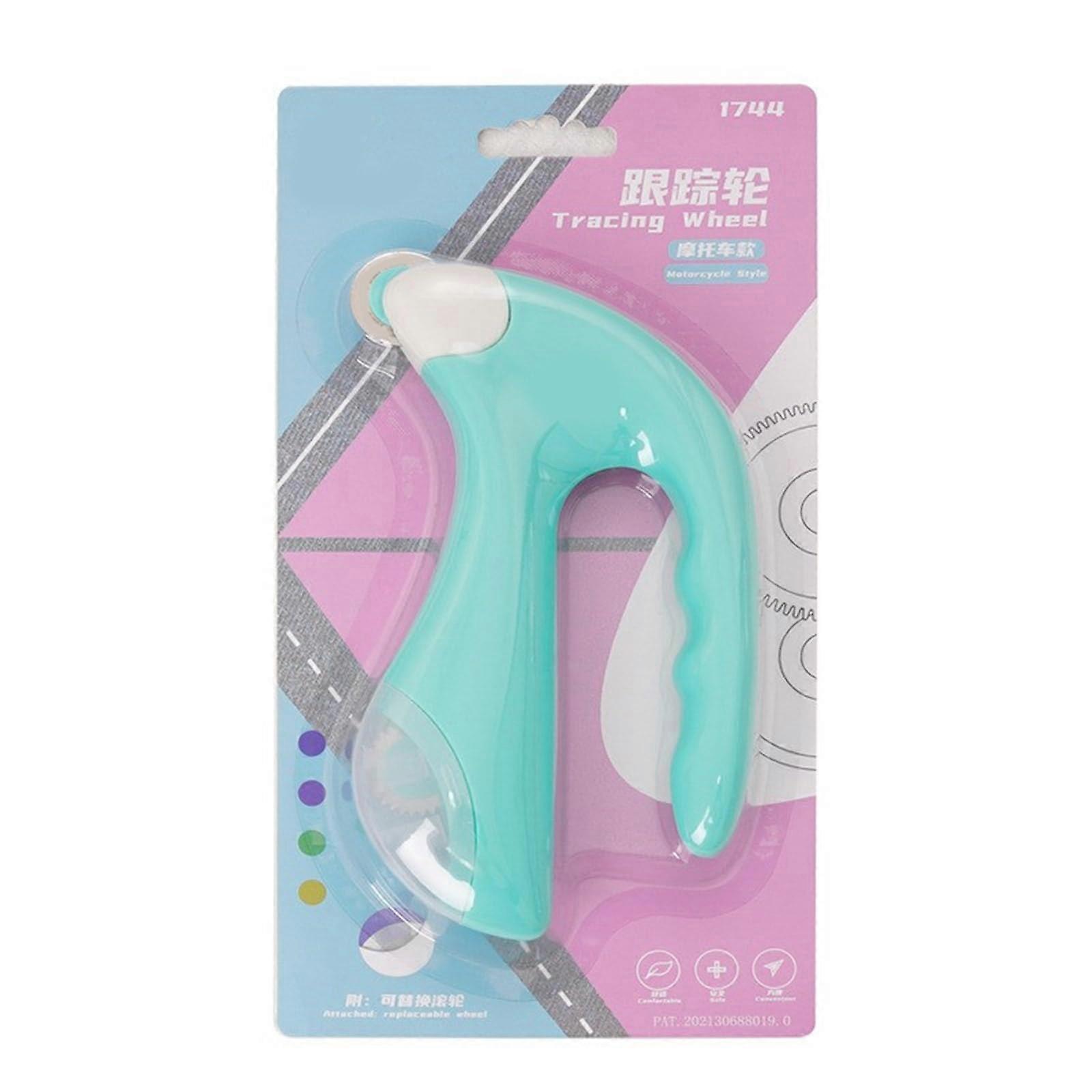 Tracing Wheel with Ergonomic Grip for Fabric and Leather Sewing, Replaceable Wheel and Storage, Green