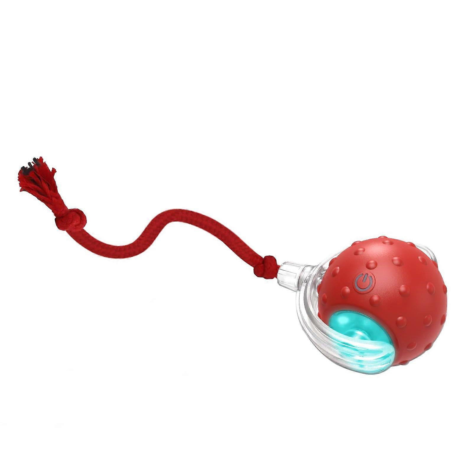 Interactive Cat Toy Ball with Smart Obstacle Avoidance, Adjustable Speeds and Bird Sounds, Red