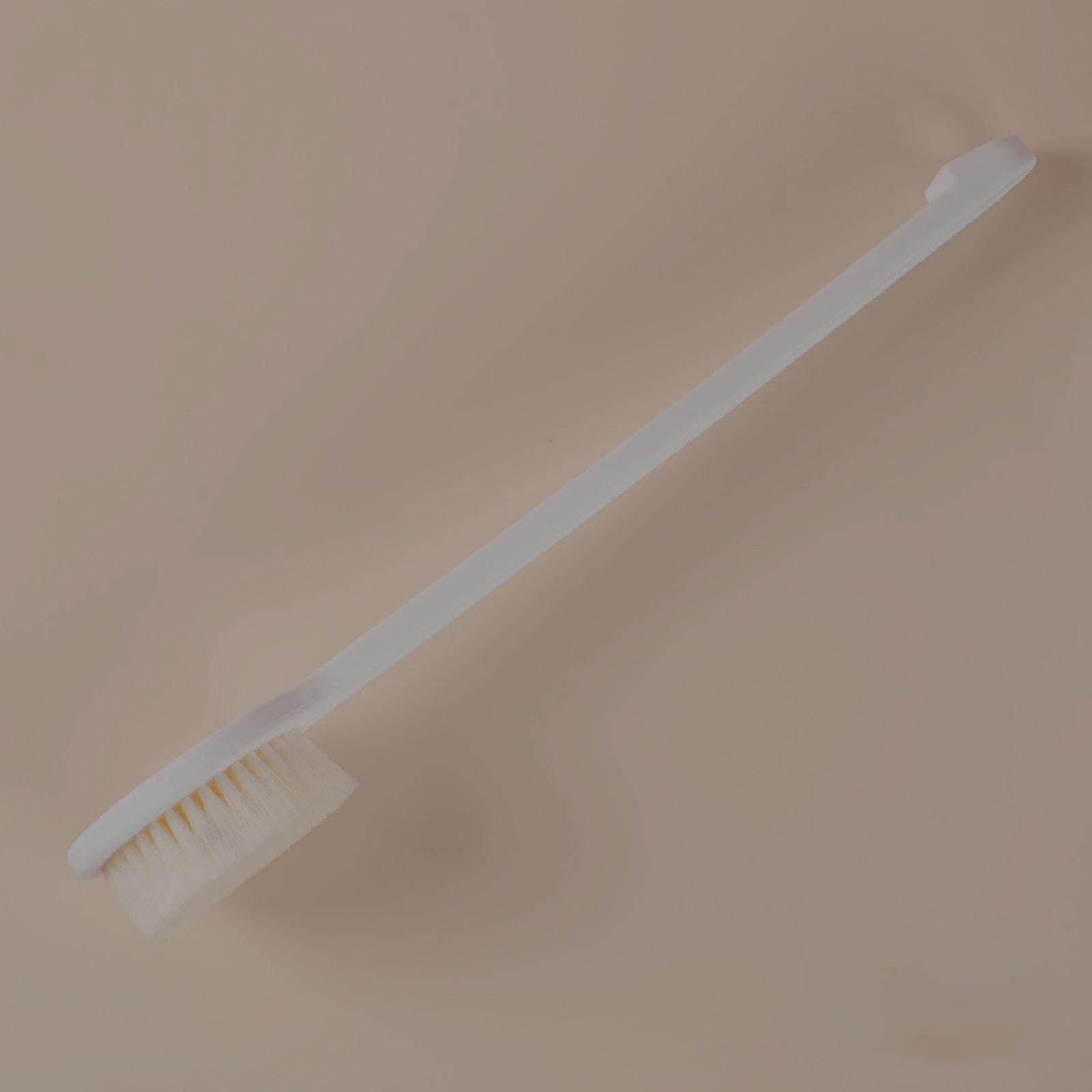 Bath Brush with Long Handle for Back, Soft Bristle Body Brush for Shower, Back Scrubber White
