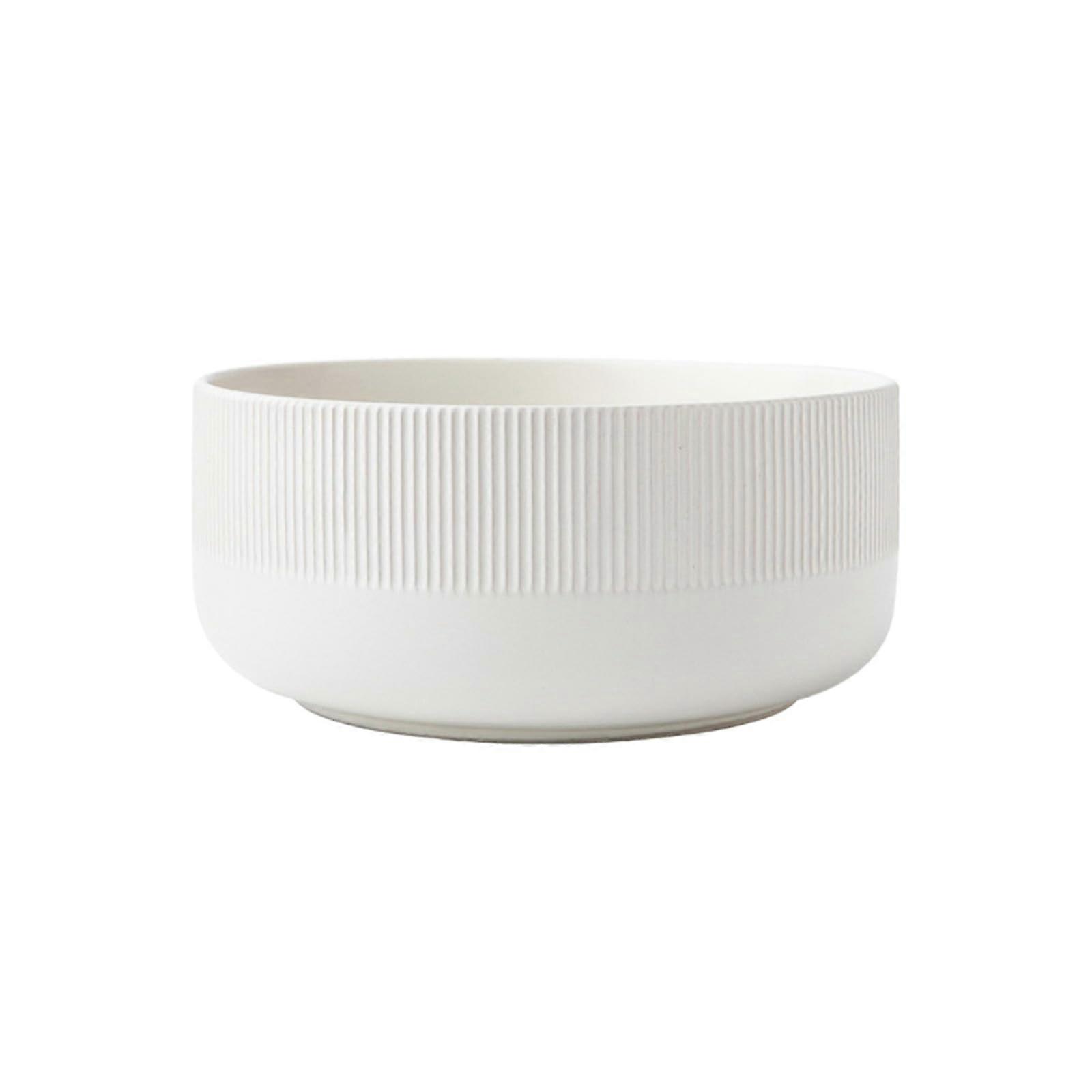 Retro White Ceramic Soup Bowl Microwave Dishwasher Safe Scratch Resistant Dinnerware