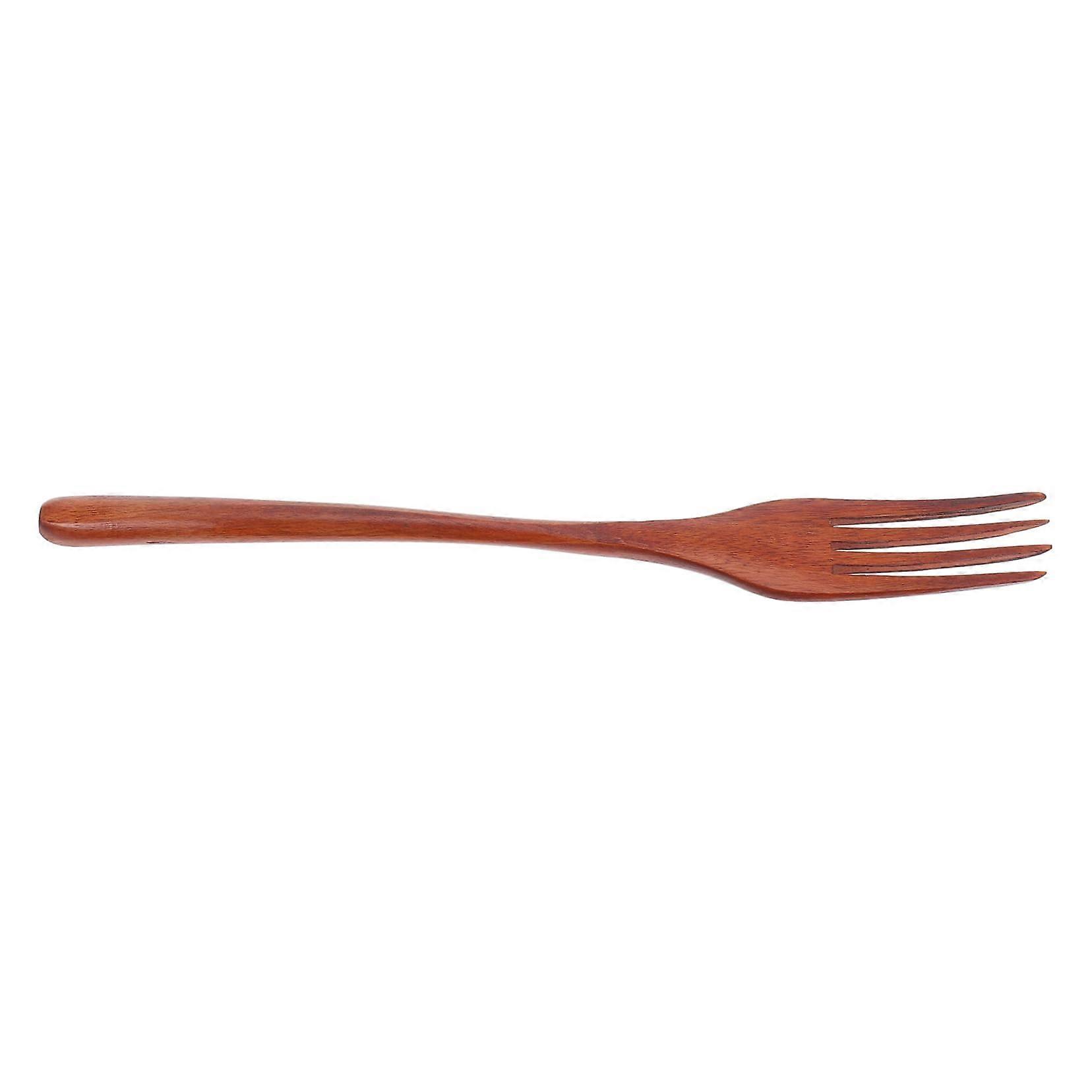 Wooden Salad Fork with Long Handle Ergonomic Grip for Cooking Serving Vegetables BBQ Kitchen