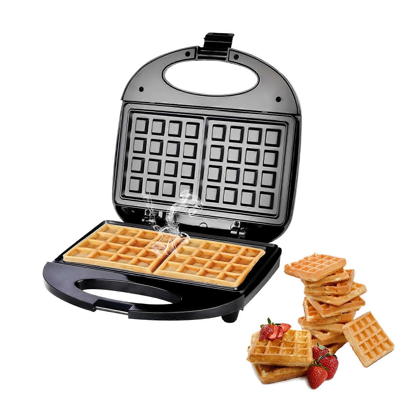 750W Belgian Waffle Maker with Dual Nonstick Plates for Quick Breakfasts, Compact 2Slice Iron