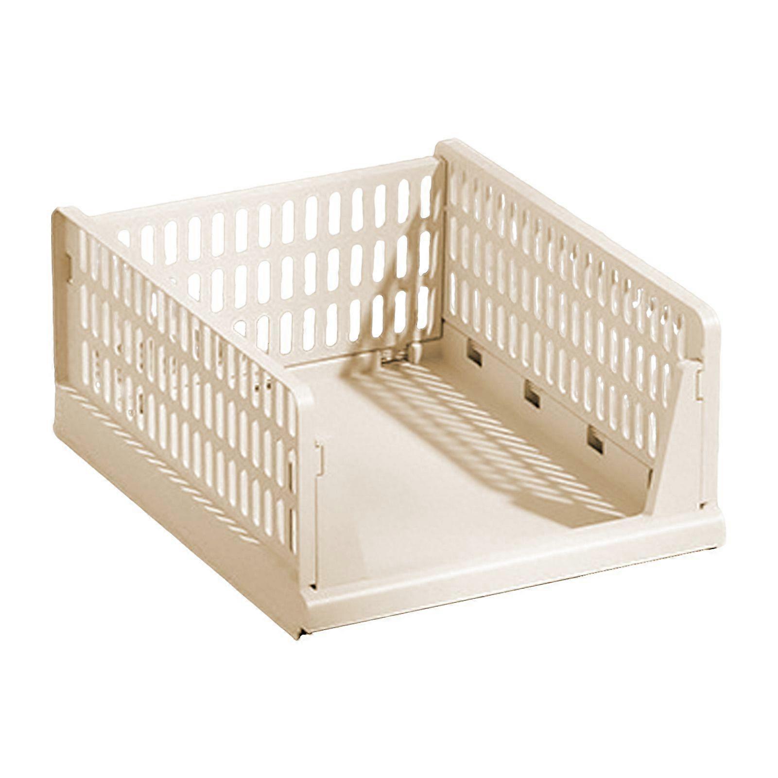 Qinghai Stackable Storage Drawer Plastic Foldable Storage Basket Multi-Purpose Storage Container Closet Organizer for Wardrobe Bedroom Laundry Room