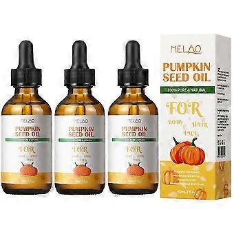 3x Olio di semi di zucca per la crescita dei capelli, olio di semi di zucca biologico spremuto a freddo, olio per il cuoio capelluto per capelli più spessi e forti, olio per la crescita dei capelli per donne e uomini-kx1