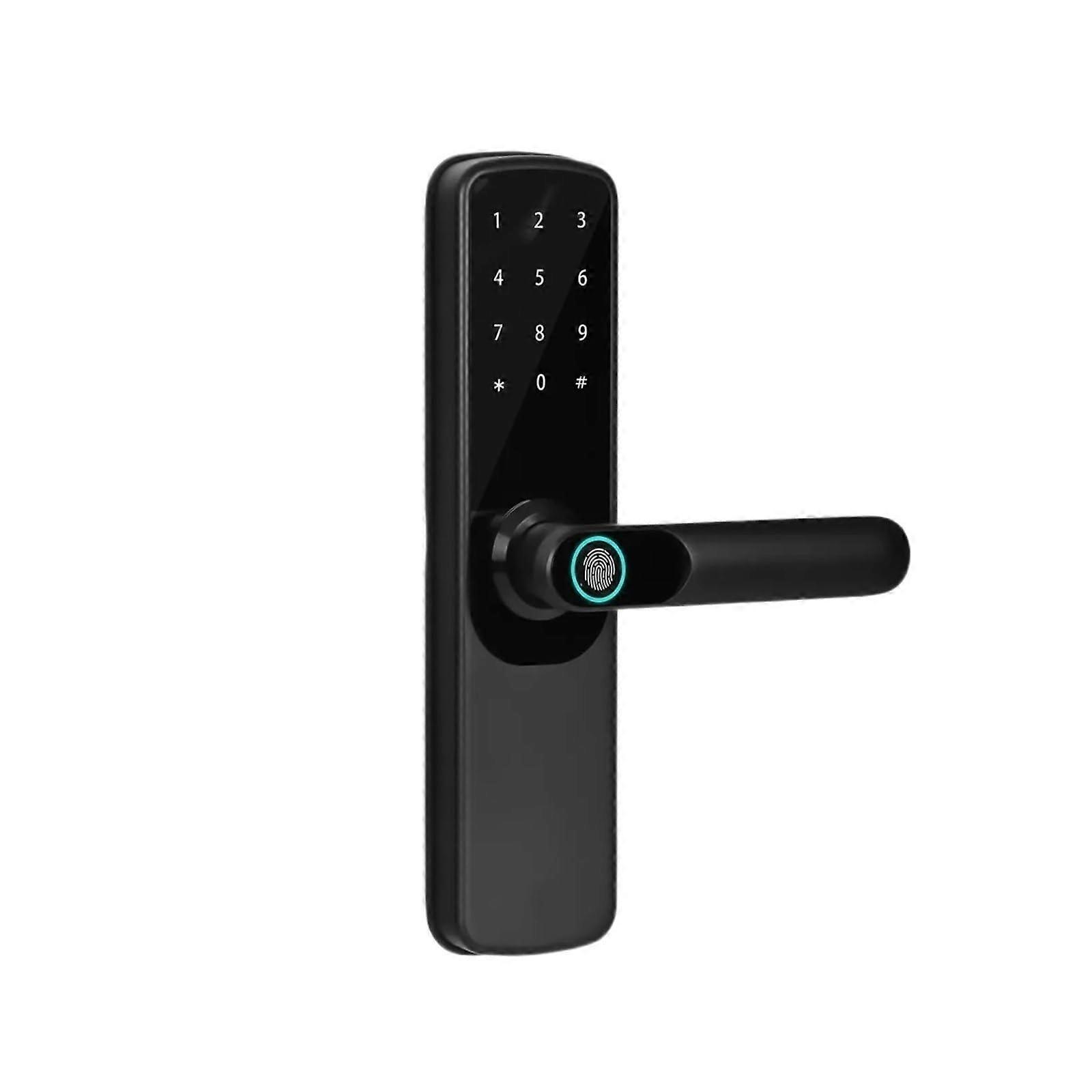 Smart WiFi Fingerprint Door Lock with App Control compatible with Tuya, USB Emergency Charging, Multiple Access Modes