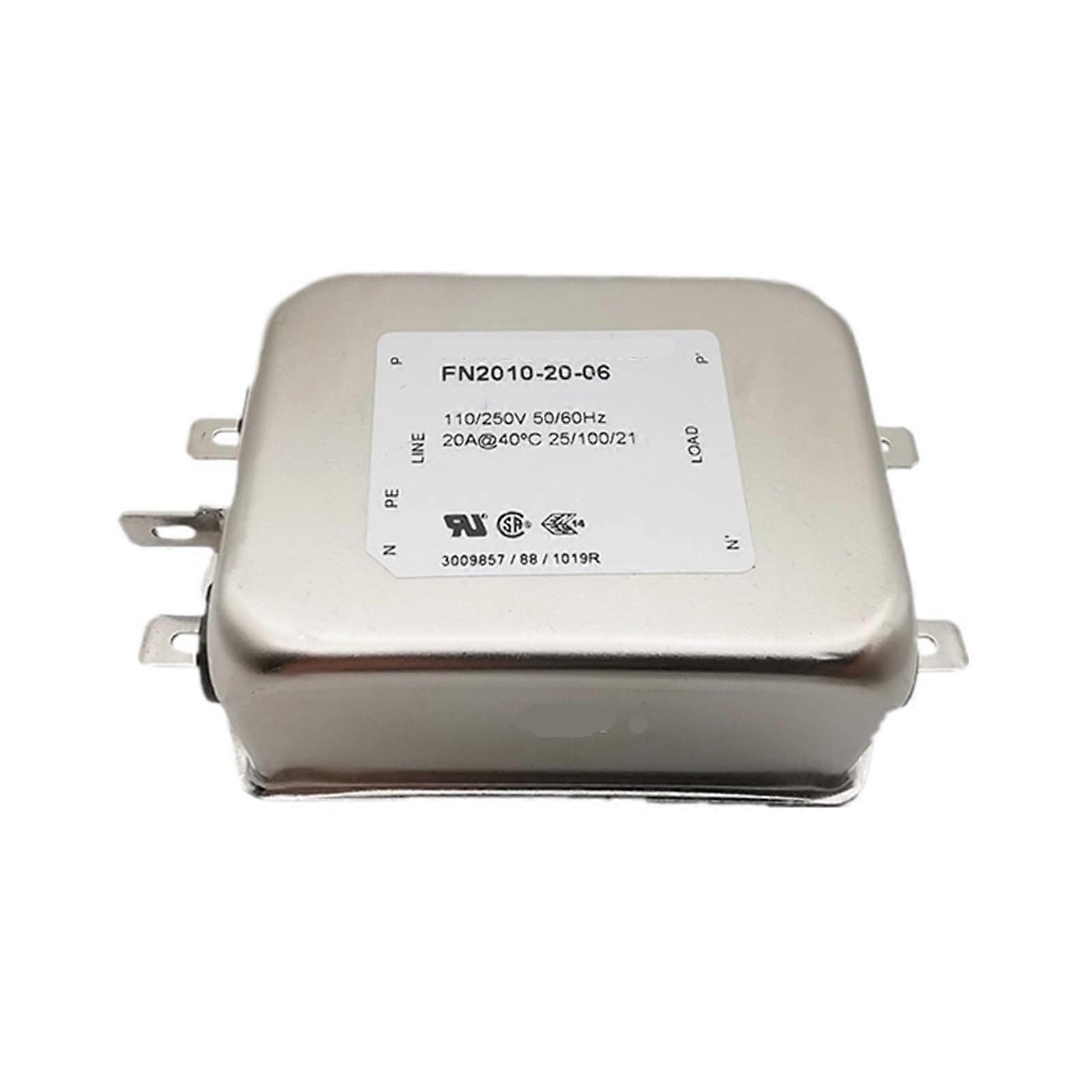 Power Line EMI Filter 220V 20A FN20102006  Current Single Phase AC Noise Reduction