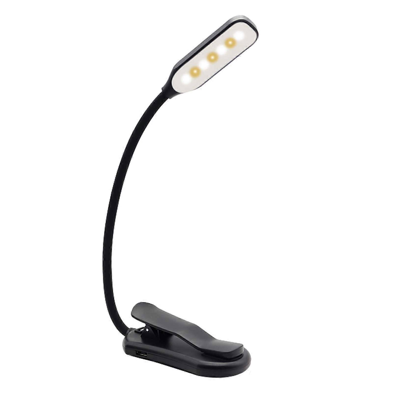 Rechargeable LED Book Light with ClipOn Design, Touch Control, 3Level Dimming, Eye Protection