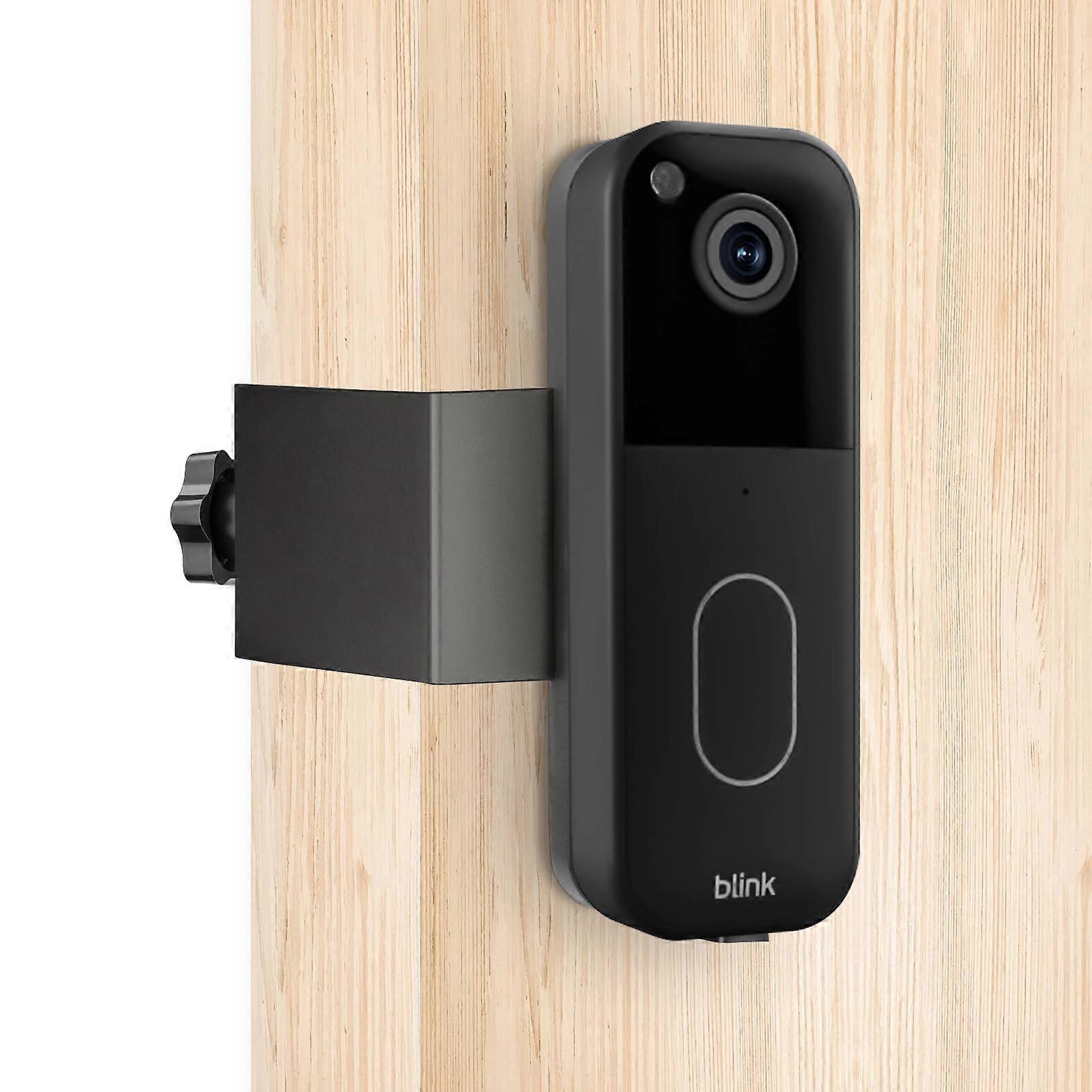 Mount with AntiTheft Bracket, NoDrill Corner Design, Full Sensor Access, Black for Blink Video Doorbell