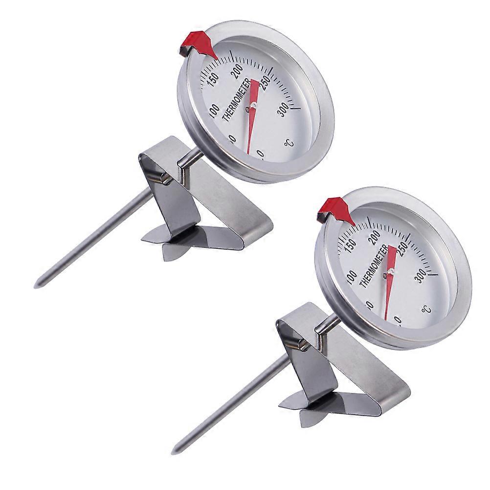 Silver Food Thermometer Precision Probe Meat Thermometer 2Pcs for Home Cooking