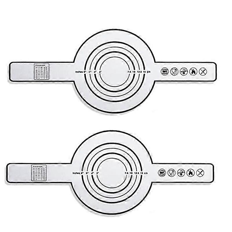 2Pc Silicone Baking Mat for Oven Bread 8.3 Inch Reusable Sheets,Black