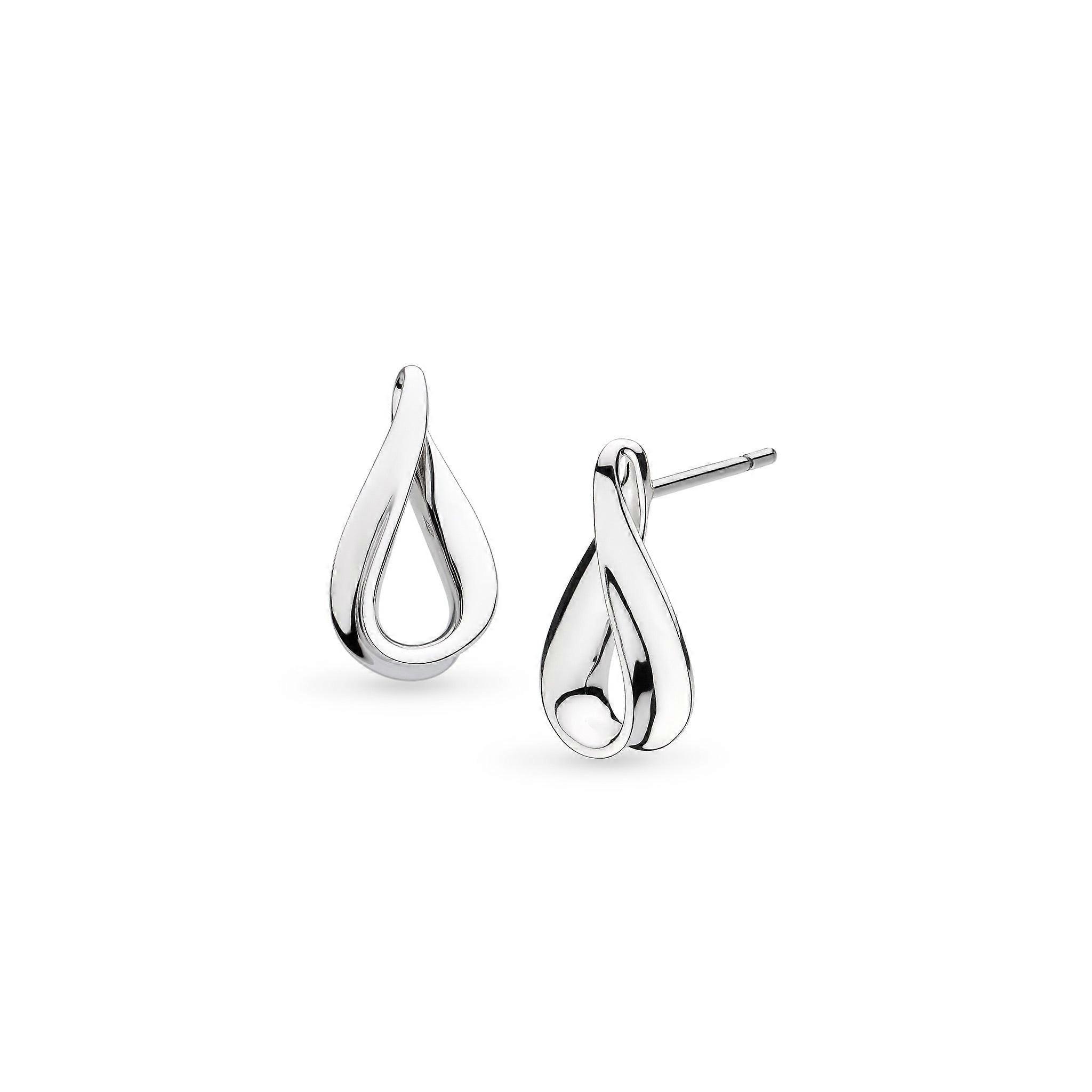 Kit Heath Serenity Loop Rhodium Plated Grande Stud Earrings