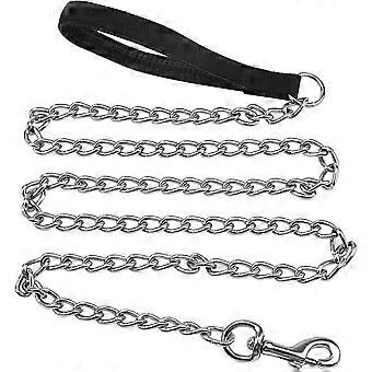 Heavy Duty Dog Chain Leash, Dog Chain Leash For Large Dogs Medium Dogs, 1.8m, 4mm Thick, Chain Dog Leash With Comfortable Padded Handle