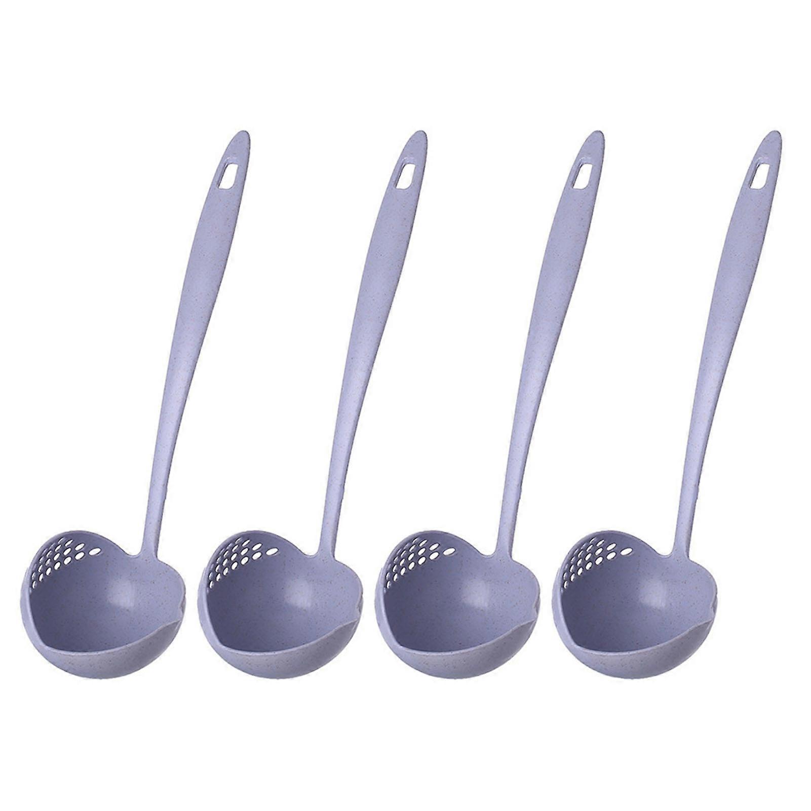Wheat Straw Material Spoon with Filter for Draining and Serving