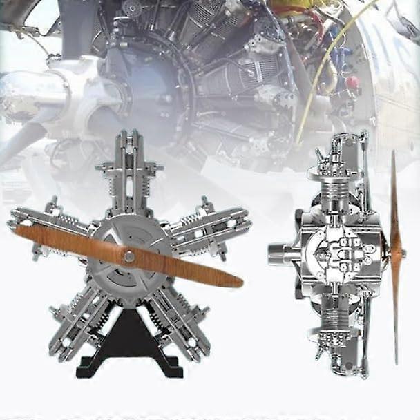 1:6 Scale FiveCylinder Radial Engine Model Kit for Aircraft, DIY Assembly with Realistic Simulation