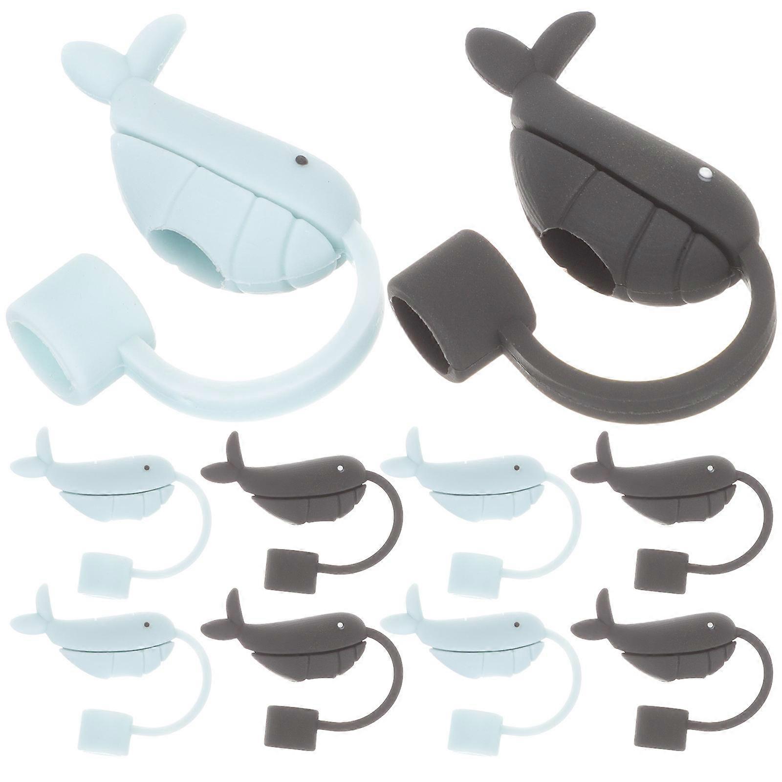 Silicone Straw Covers Whale Shape for Decoration 20Pcs Drinking Straw Caps