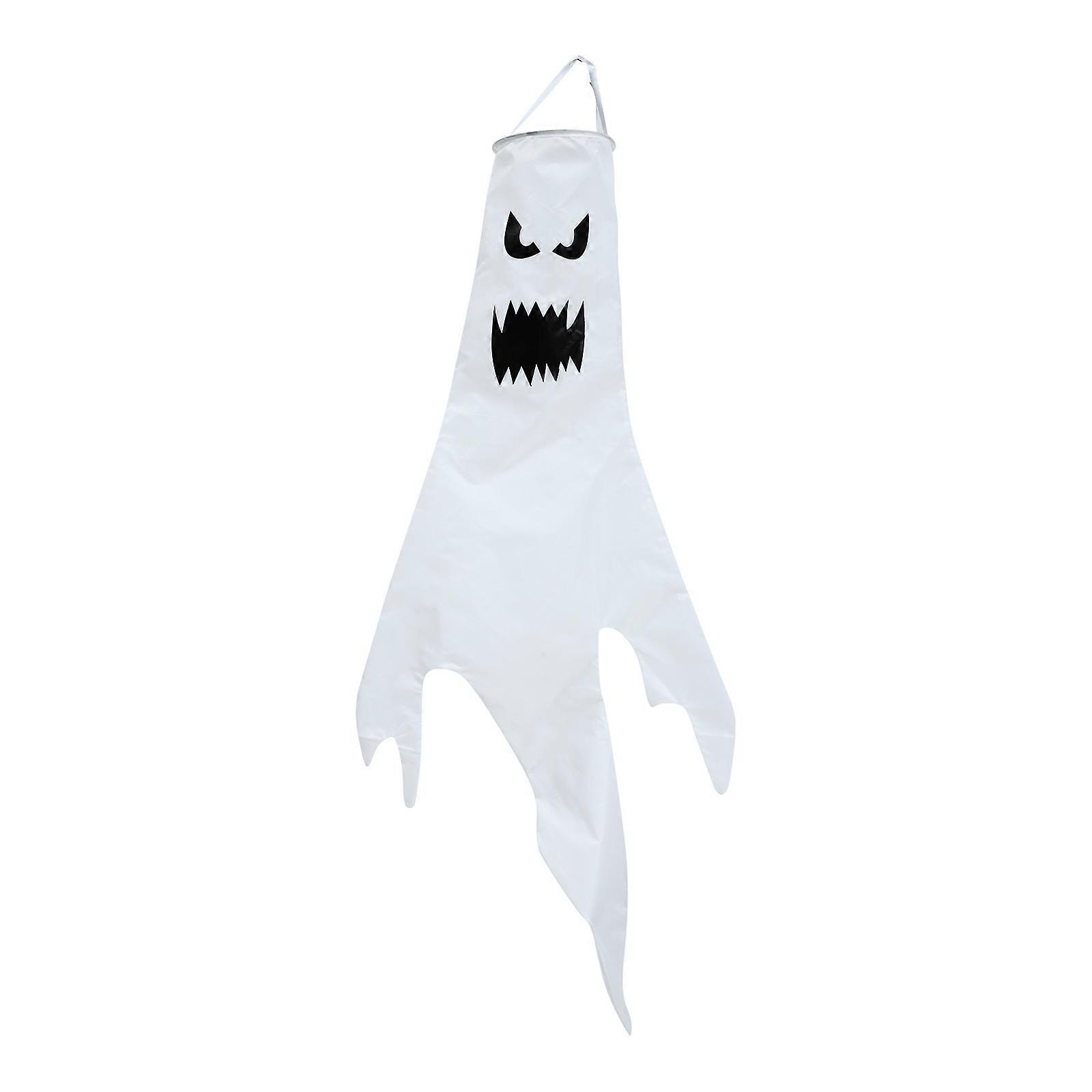 Halloween Hanging Ghost Ghost Windsock Decor for 7Pcs White