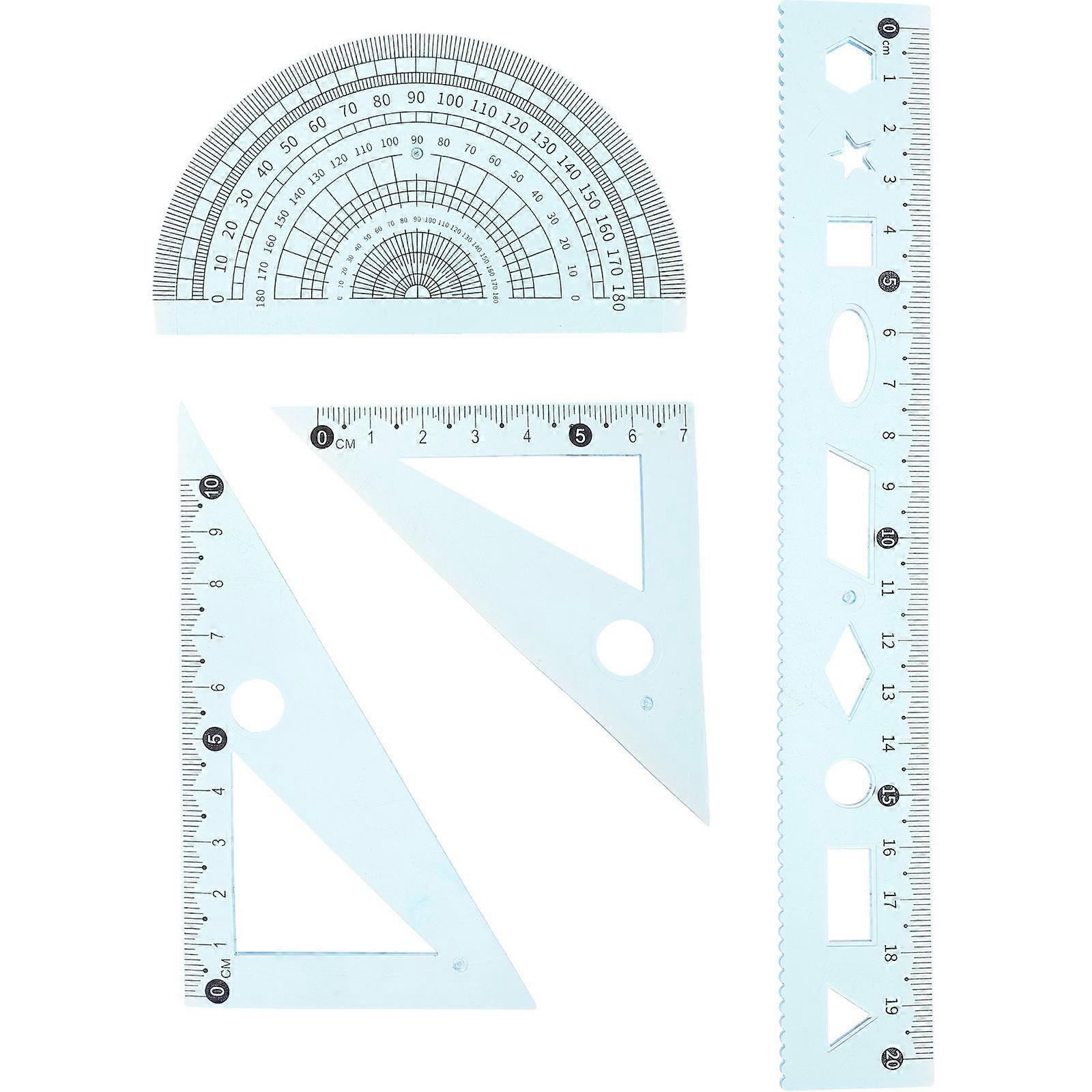 Multi-Functional Drawing Ruler Set for Students Use with 3Sets Tools