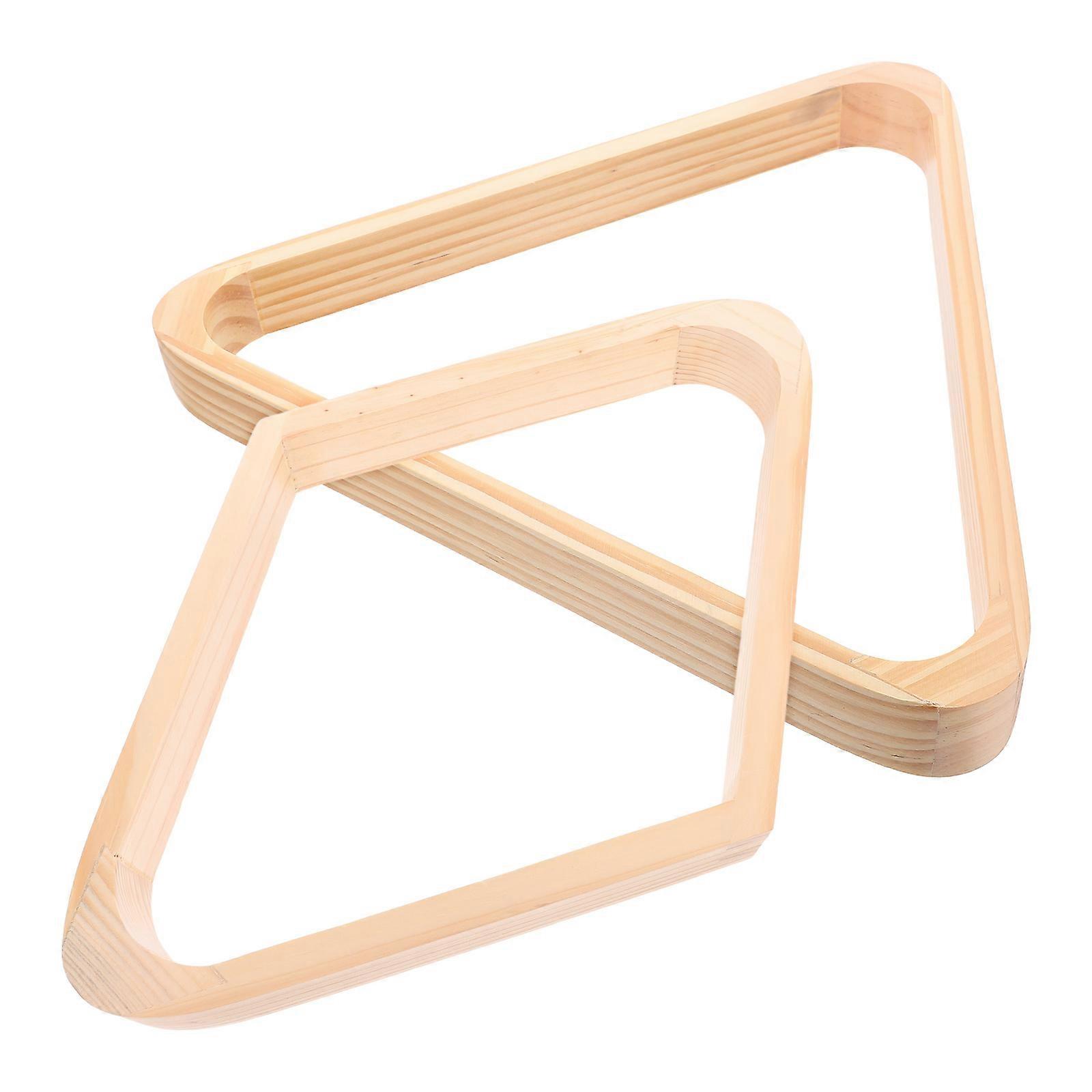 Professional Pool Ball Triangle Rack for Home Use 2Pcs Solid Wood Khaki