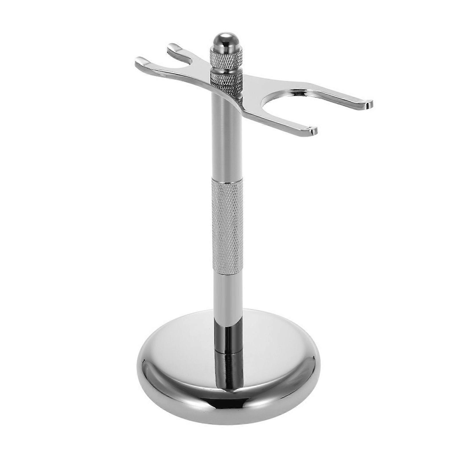 Rustproof Alloy Grooming Stand Designed For Secure Razors And Brush Placement  silver