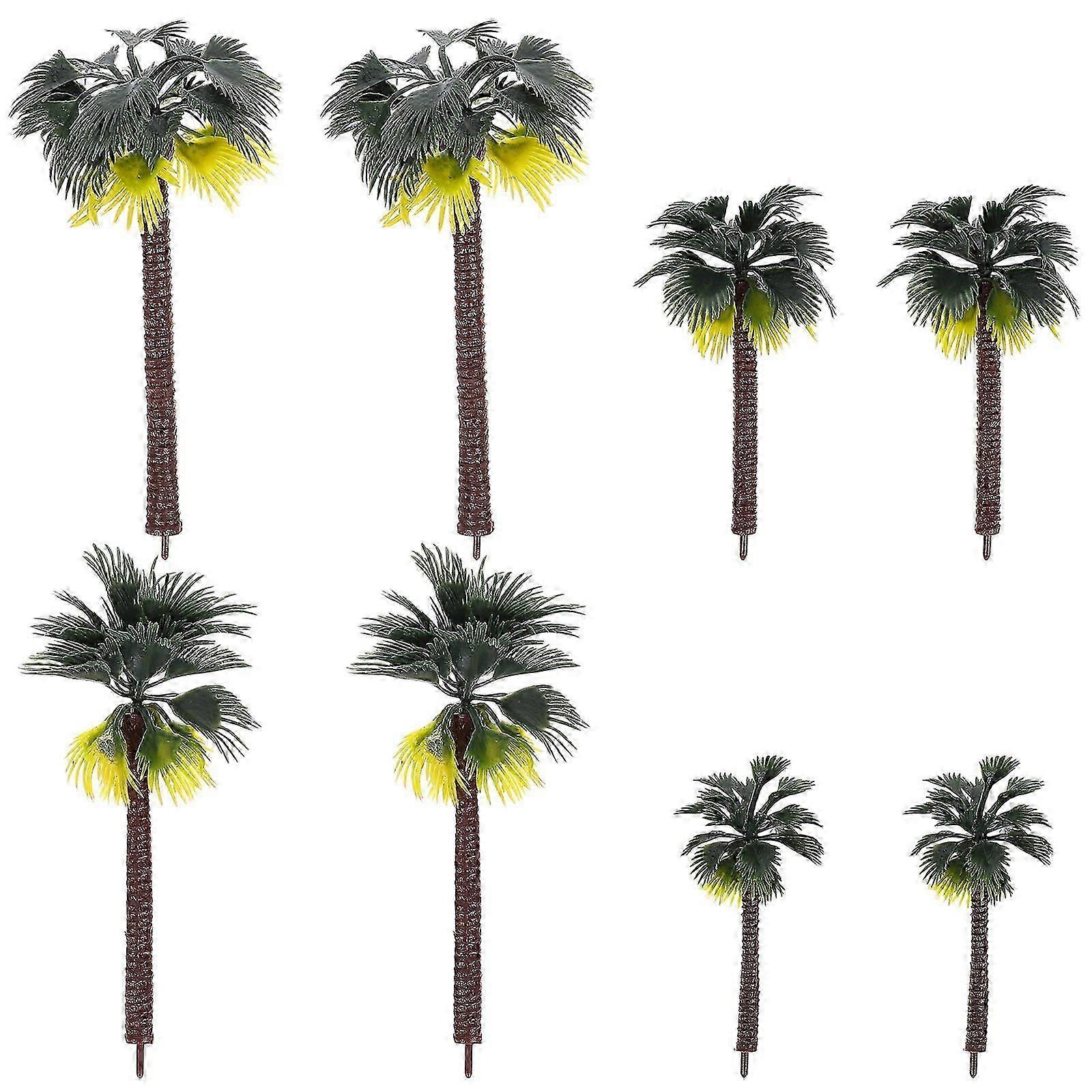 Green Landscape Tree Palm Tree Model for Model Landscape 8Pcs