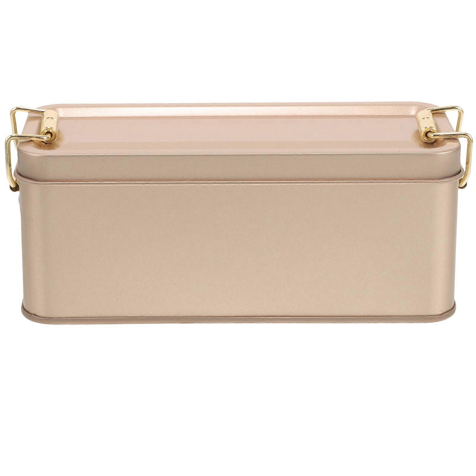 Empty Cookie Tin Creative Candy Box with Lid Cookie Wrapping Tin Rectangle Candy Box