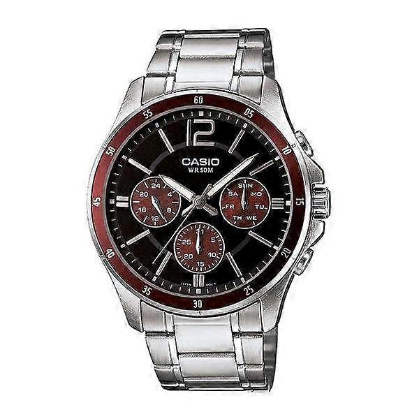 CASIO COLLECTION MULTIFUNCTION CALENDAR - BLACK & BORDEAUX