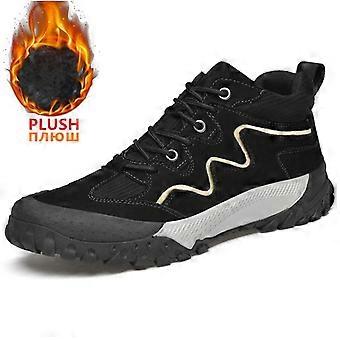 Vinter Høst Vintage Menn Ankel Støvler Leather Designer Western Boots Menn High Top Warm Men's Sneakers Cowboy Boots Botas Hombre