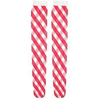 XYYC-1 Pair Christmas Thigh High Socks Christmas Silk Stockings Striped Stockings Over The Knee Socks