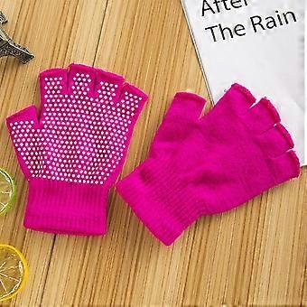 1Pair Women Men Yoga Gloves New Pilates Indoor Dance Fitness Training Half-Finger Gloves Anti-Slip Warm Open-Fingered Gloves