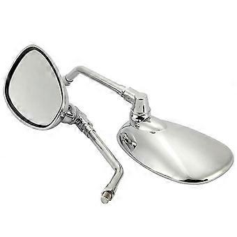 1 Pair Chrome Motorcycle Mirror Motorbike Rearview Mirror for Most Car