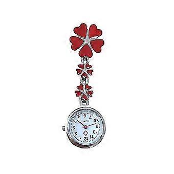 Women's Clip On Watch, Zinc Alloy Quartz Nurse Watch, Flower Shape Lapel Watch, Hanging Pocket Watch-Yvan