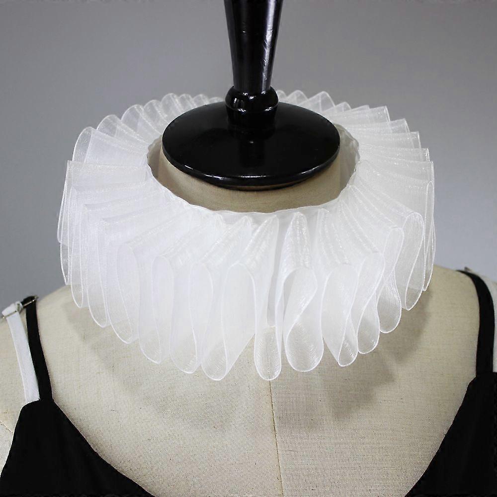 Dww-1 Pcs Elizabethan Devil Ruffled Collar (White)