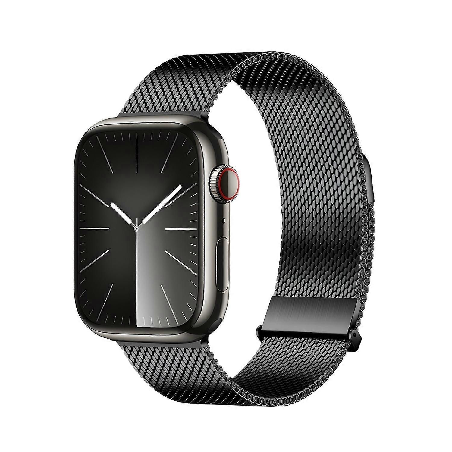 For Apple Watch SE 2023 44mm DUX DUCIS Milanese Pro Series Stainless Steel Band Black