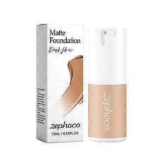 Mat flydende foundation 15ml Langtidsholdbar Let foundation Makeup Naturlig dækning Fugtgivende finish Til daglig brug Elfenben Naturlig dyb hud