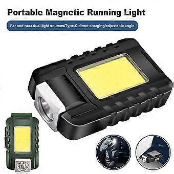 1 Set Portable Magnetic LED Running Light Super Bright Rechargeable Adjustable Angle Multiple Lighting Modes for Night Jogging