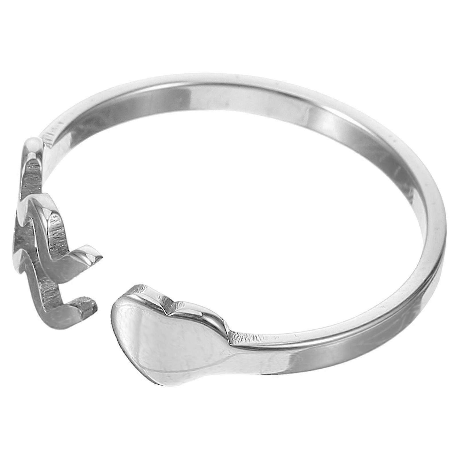 4Pcs Silver Ring Adjustable Ring compatible with Women Decoration